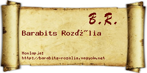 Barabits Rozália névjegykártya
